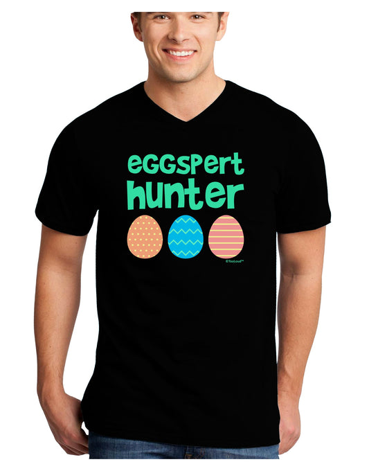 Eggspert Hunter - Easter - Green Adult Dark V-Neck T-Shirt by TooLoud-Mens V-Neck T-Shirt-TooLoud-Black-Small-Davson Sales