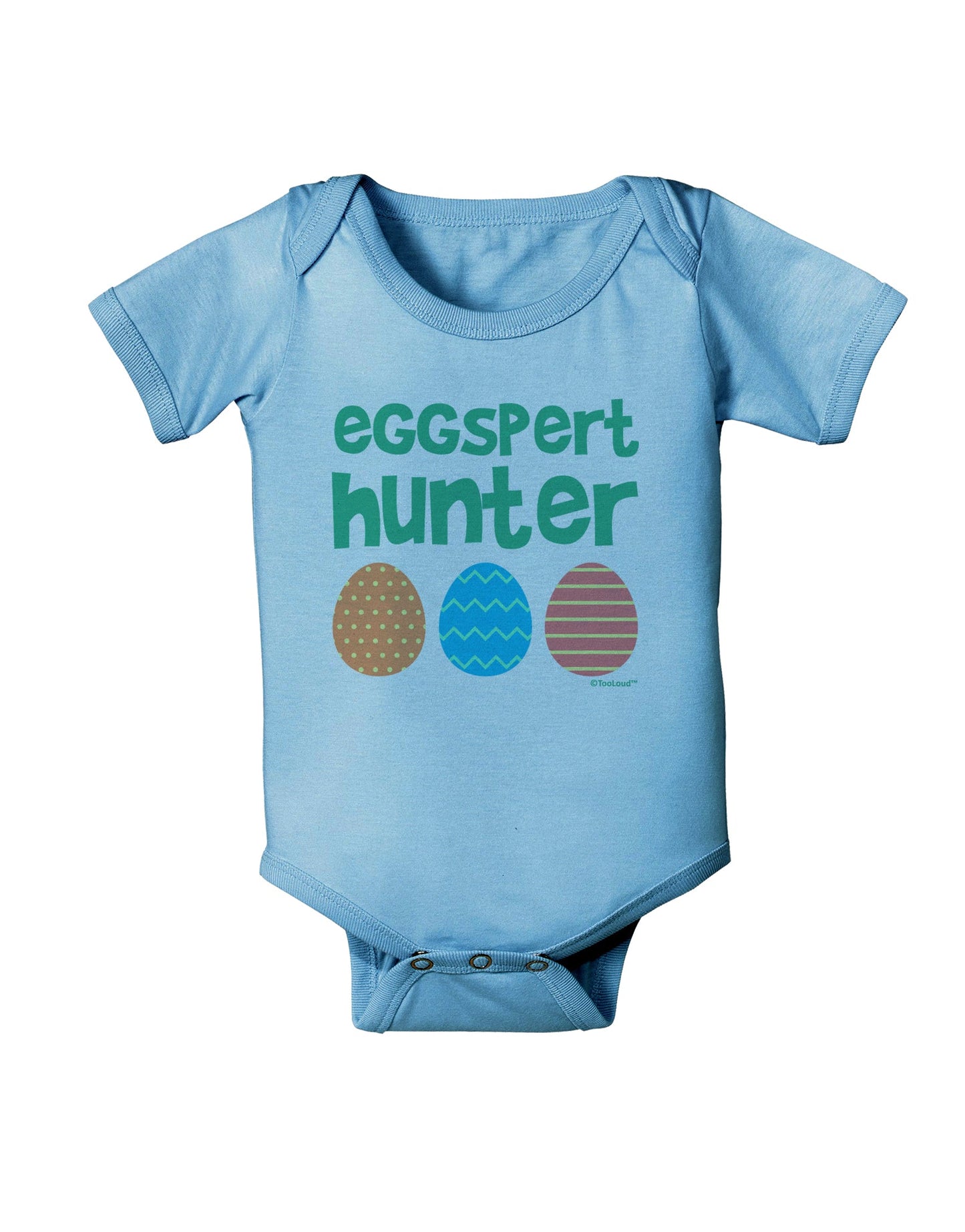 Eggspert Hunter - Easter - Green Baby Romper Bodysuit by TooLoud-Baby Romper-TooLoud-Light-Blue-06-Months-Davson Sales