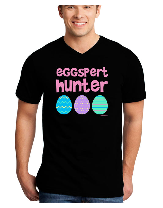 Eggspert Hunter - Easter - Pink Adult Dark V-Neck T-Shirt by TooLoud-Mens V-Neck T-Shirt-TooLoud-Black-Small-Davson Sales