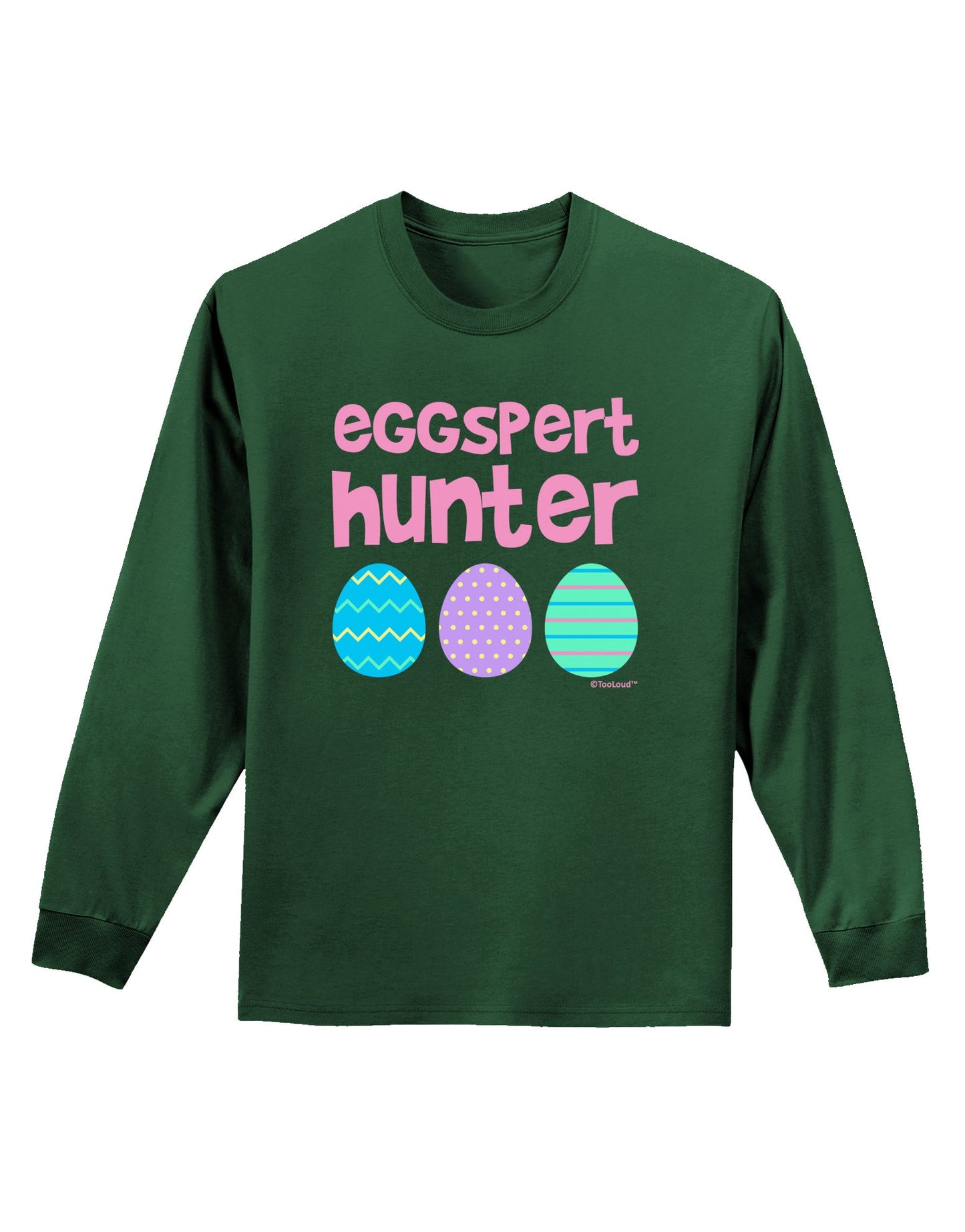Eggspert Hunter - Easter - Pink Adult Long Sleeve Dark T-Shirt by TooLoud-TooLoud-Dark-Green-Small-Davson Sales