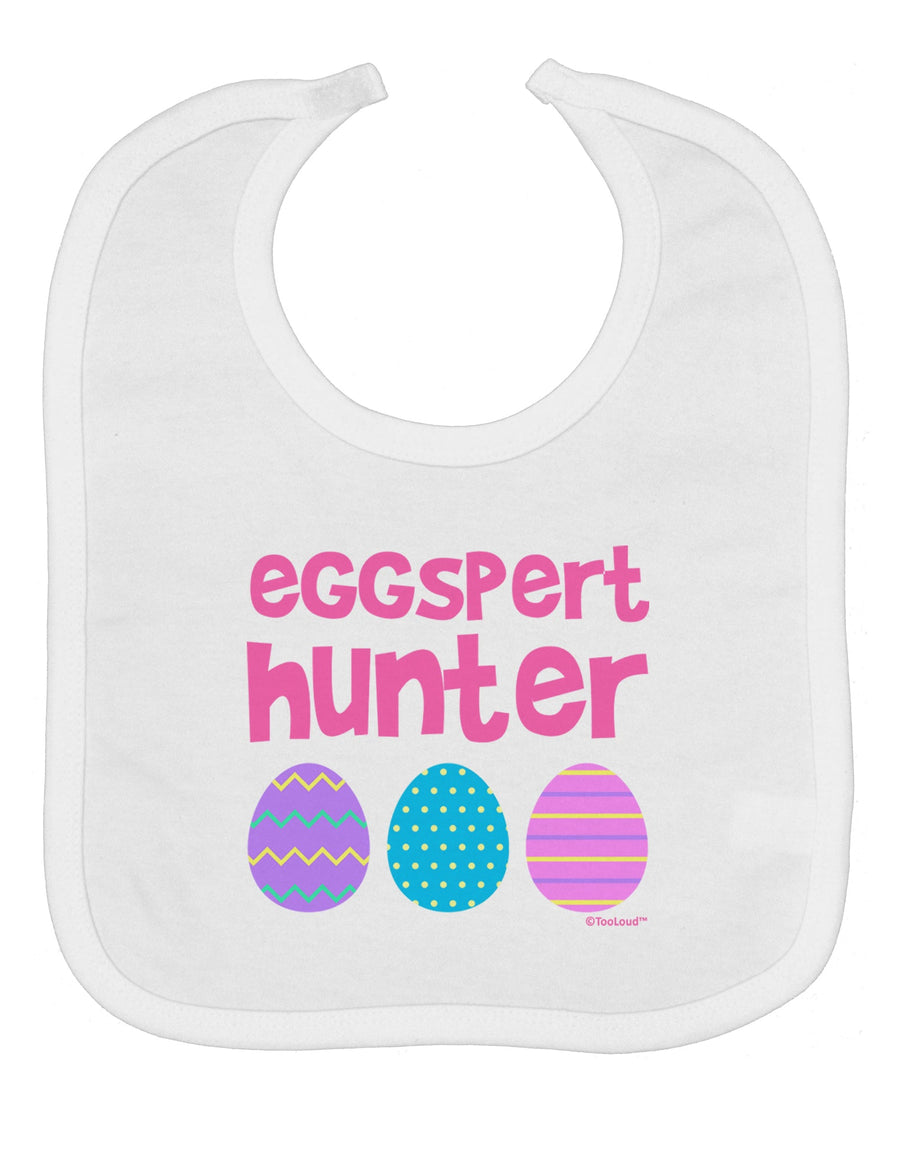 Eggspert Hunter - Easter - Pink Baby Bib by TooLoud