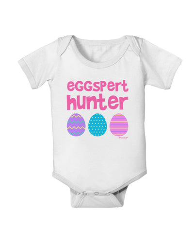 Eggspert Hunter - Easter - Pink Baby Romper Bodysuit by TooLoud-Baby Romper-TooLoud-White-06-Months-Davson Sales