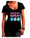 Eggspert Hunter - Easter - Pink Juniors V-Neck Dark T-Shirt by TooLoud-Womens V-Neck T-Shirts-TooLoud-Black-Juniors Fitted Small-Davson Sales