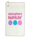 Eggspert Hunter - Easter - Pink Micro Terry Gromet Golf Towel 16 x 25 inch by TooLoud-Golf Towel-TooLoud-White-Davson Sales