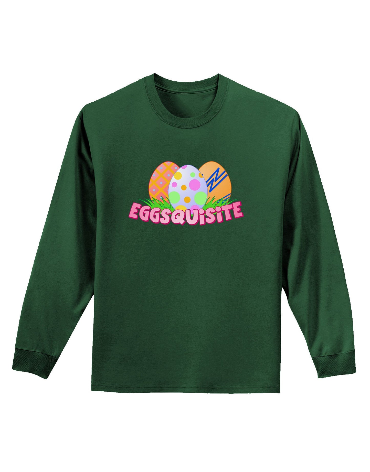 Eggsquisite Adult Long Sleeve Dark T-Shirt-TooLoud-Dark-Green-Small-Davson Sales