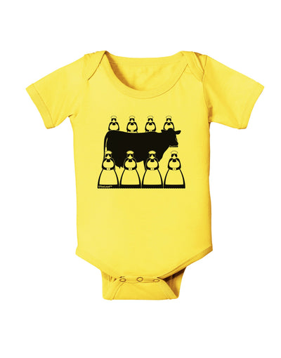 Eight Maids A Milking Baby Romper Bodysuit-Baby Romper-TooLoud-Yellow-06-Months-Davson Sales