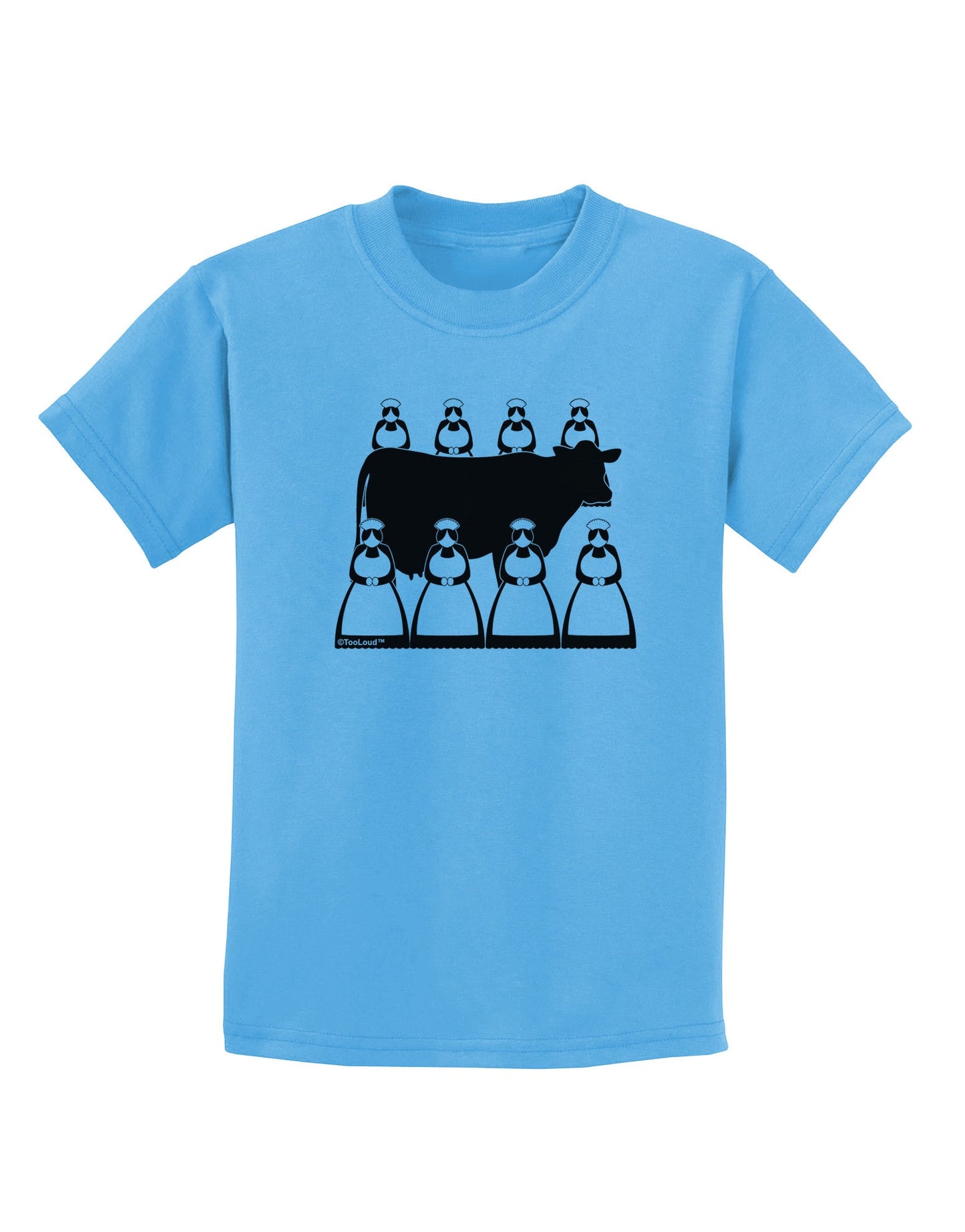 Eight Maids A Milking Childrens T-Shirt-Childrens T-Shirt-TooLoud-Aquatic-Blue-X-Small-Davson Sales