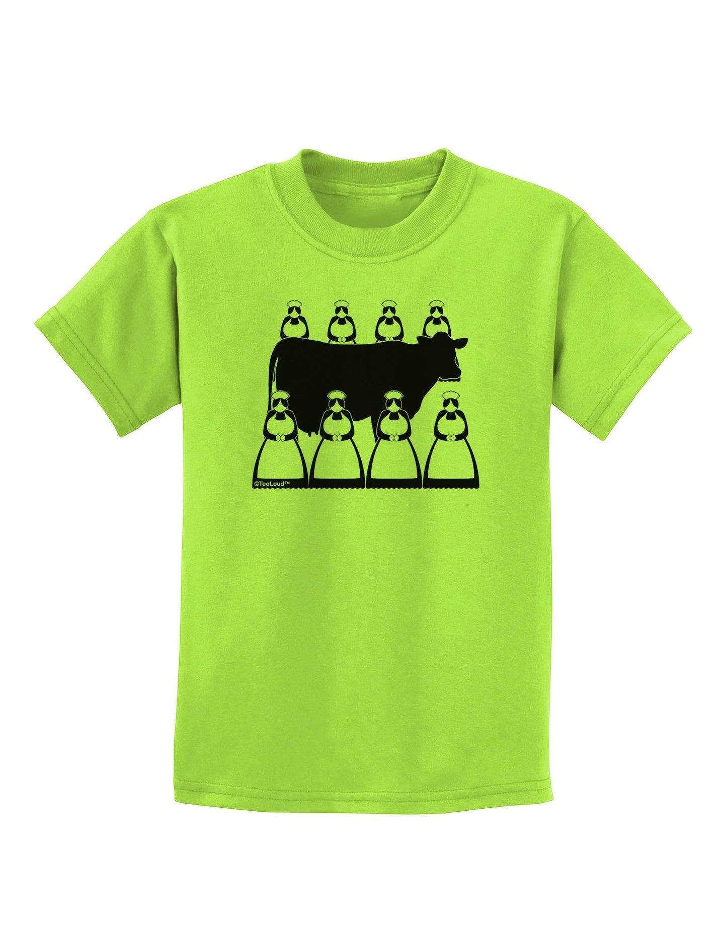 Eight Maids A Milking Childrens T-Shirt-Childrens T-Shirt-TooLoud-Lime-Green-X-Small-Davson Sales