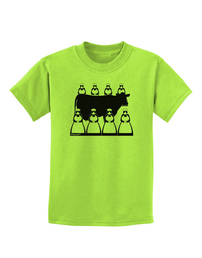 Eight Maids A Milking Childrens T-Shirt-Childrens T-Shirt-TooLoud-Lime-Green-X-Small-Davson Sales