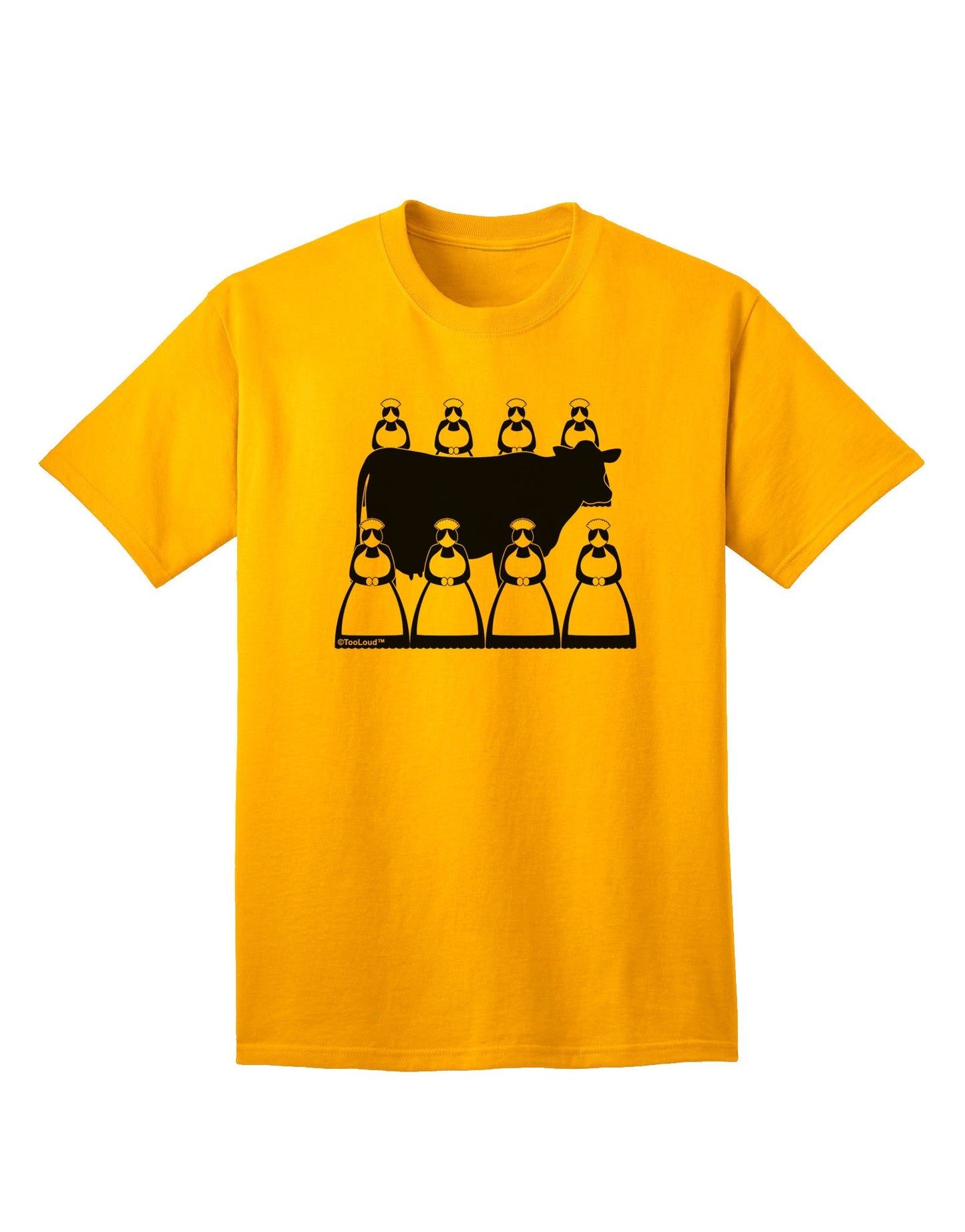 Eight Maids A Milking - Premium Adult T-Shirt for Discerning Shoppers-Mens T-shirts-TooLoud-Gold-Small-Davson Sales