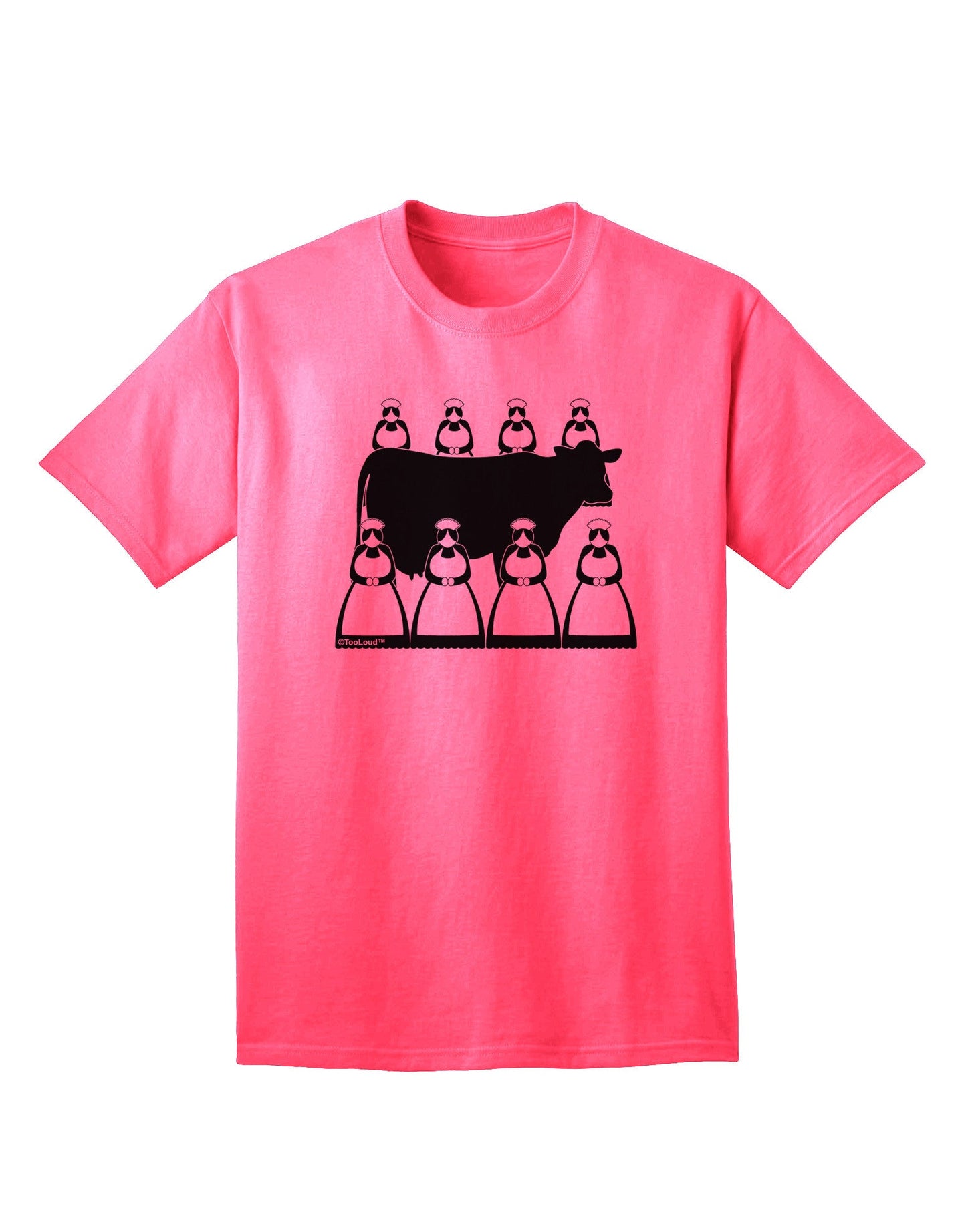 Eight Maids A Milking - Premium Adult T-Shirt for Discerning Shoppers-Mens T-shirts-TooLoud-Neon-Pink-Small-Davson Sales