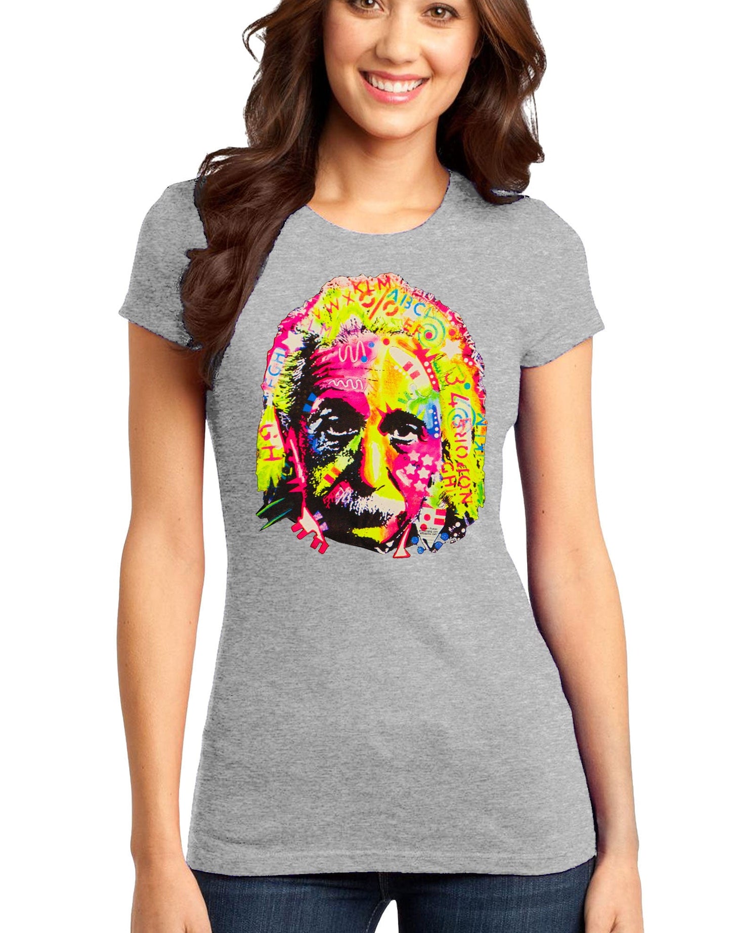 Neon Light Head Juniors T-Shirt-Womens Juniors T-Shirt-TooLoud-Grey-Xtra-Small-Davson Sales
