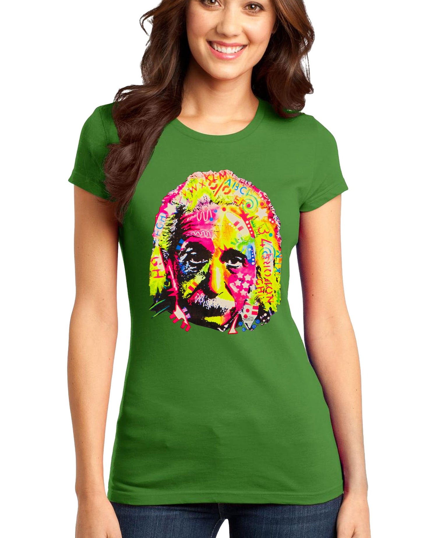 Neon Light Head Juniors T-Shirt-Womens Juniors T-Shirt-TooLoud-Green-Xtra-Small-Davson Sales