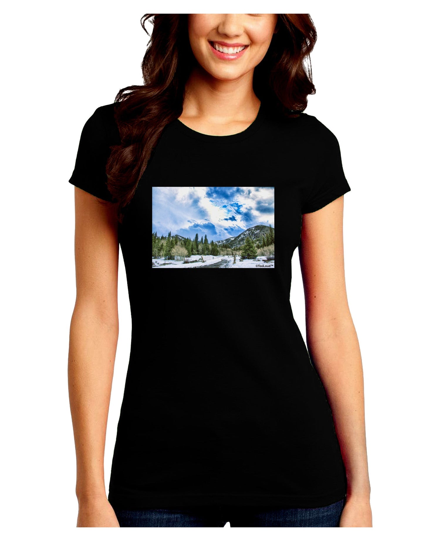 El Dora CO Juniors Petite Crew Dark T-Shirt-T-Shirts Juniors Tops-TooLoud-Black-Juniors Fitted Small-Davson Sales