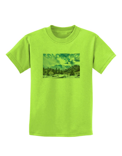 El Dora CO with Text Childrens T-Shirt-Childrens T-Shirt-TooLoud-Lime-Green-X-Small-Davson Sales