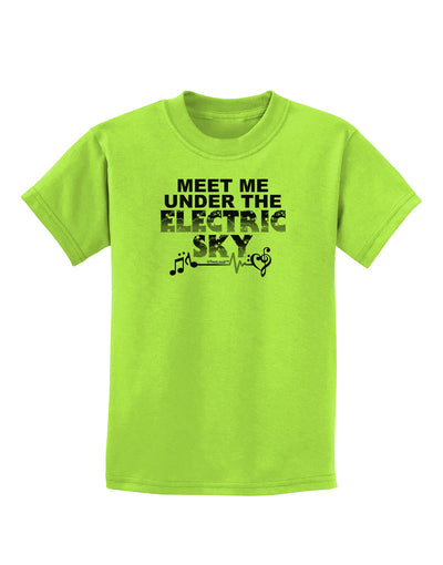 Electric Sky BnW Childrens T-Shirt-Childrens T-Shirt-TooLoud-Lime-Green-X-Small-Davson Sales