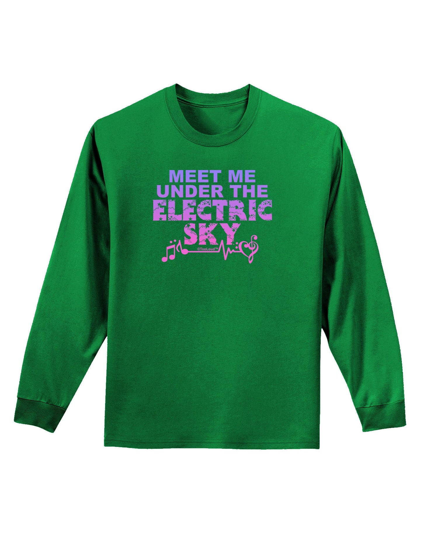 Electric Sky Color Adult Long Sleeve Dark T-Shirt-TooLoud-Kelly-Green-Small-Davson Sales