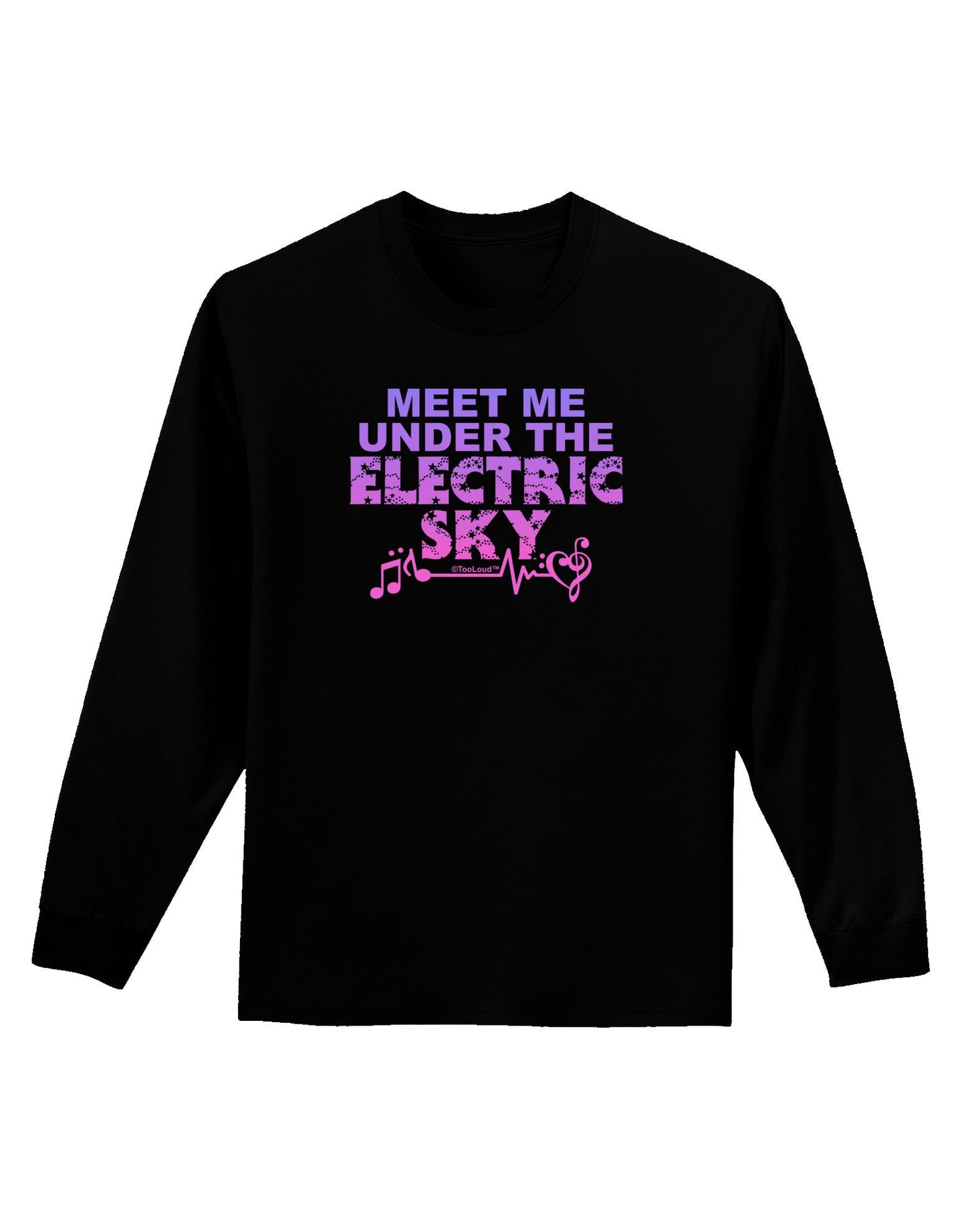 Electric Sky Color Adult Long Sleeve Dark T-Shirt-TooLoud-Black-Small-Davson Sales
