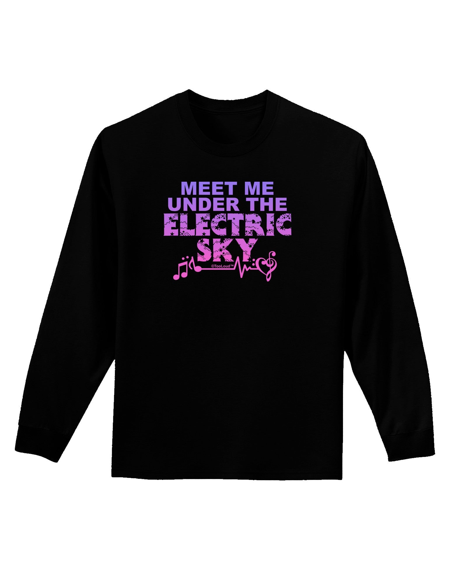 Electric Sky Color Adult Long Sleeve Dark T-Shirt-TooLoud-Black-Small-Davson Sales