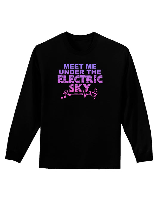 Electric Sky Color Adult Long Sleeve Dark T-Shirt-TooLoud-Black-Small-Davson Sales
