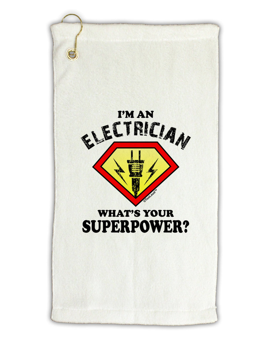 Electrician - Superpower Micro Terry Gromet Golf Towel 16 x 25 inch-Golf Towel-TooLoud-White-Davson Sales