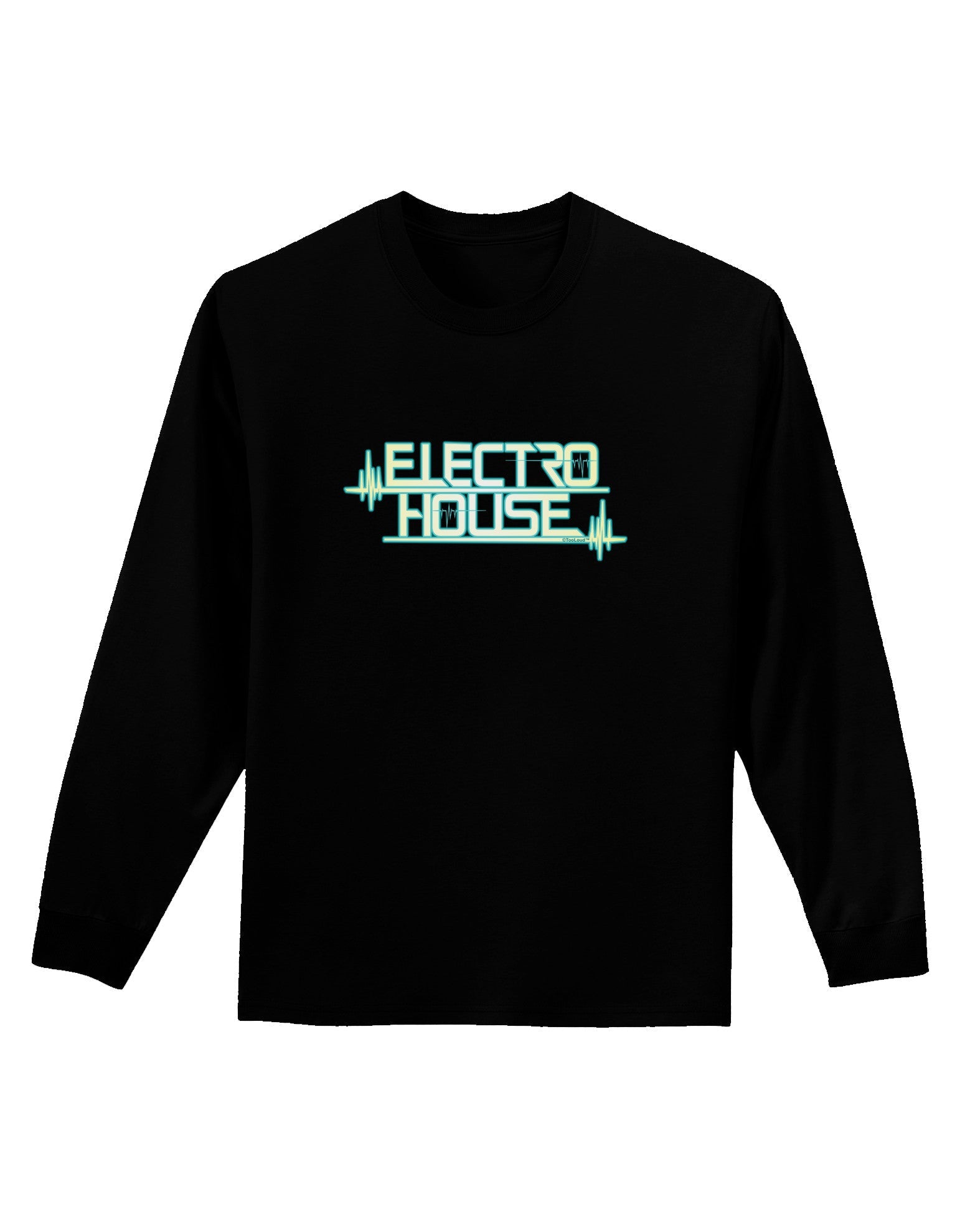 Electro House Bolt Adult Long Sleeve Dark T-Shirt-TooLoud-Black-Small-Davson Sales