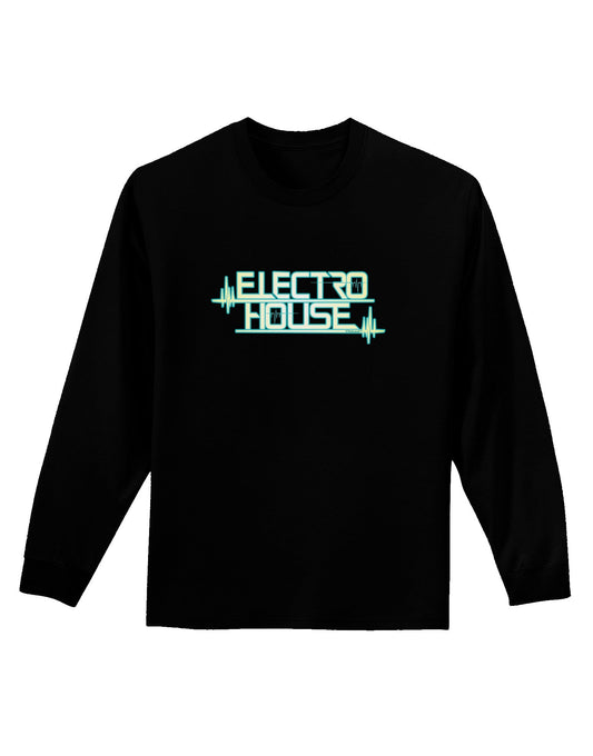 Electro House Bolt Adult Long Sleeve Dark T-Shirt-TooLoud-Black-Small-Davson Sales
