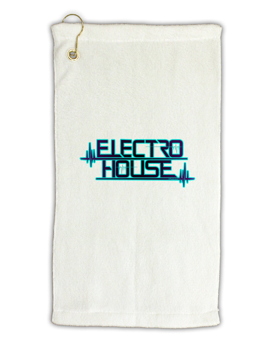 Electro House Bolt Micro Terry Gromet Golf Towel 16 x 25 inch-Golf Towel-TooLoud-White-Davson Sales