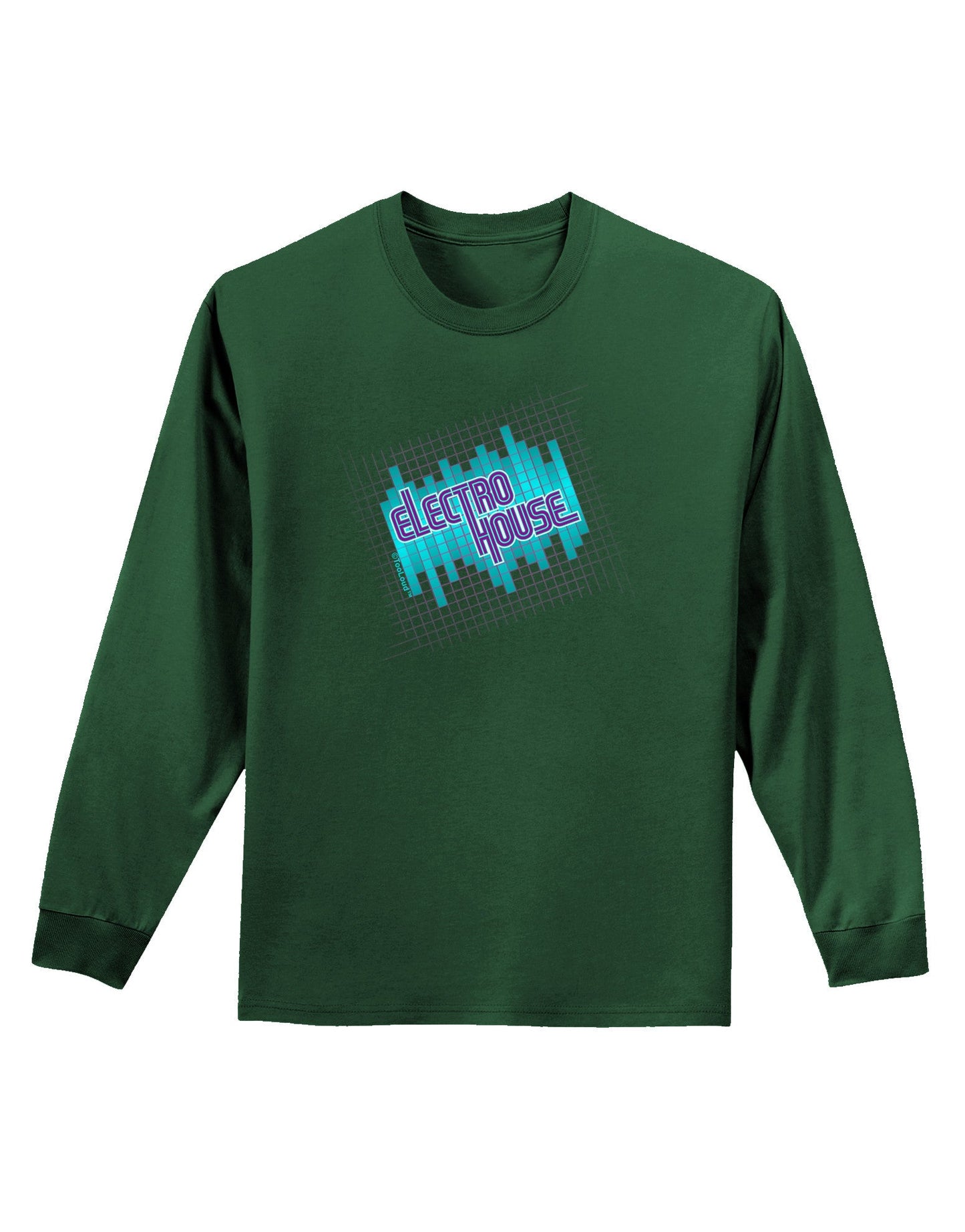 Electro House Equalizer Adult Long Sleeve Dark T-Shirt-TooLoud-Dark-Green-Small-Davson Sales