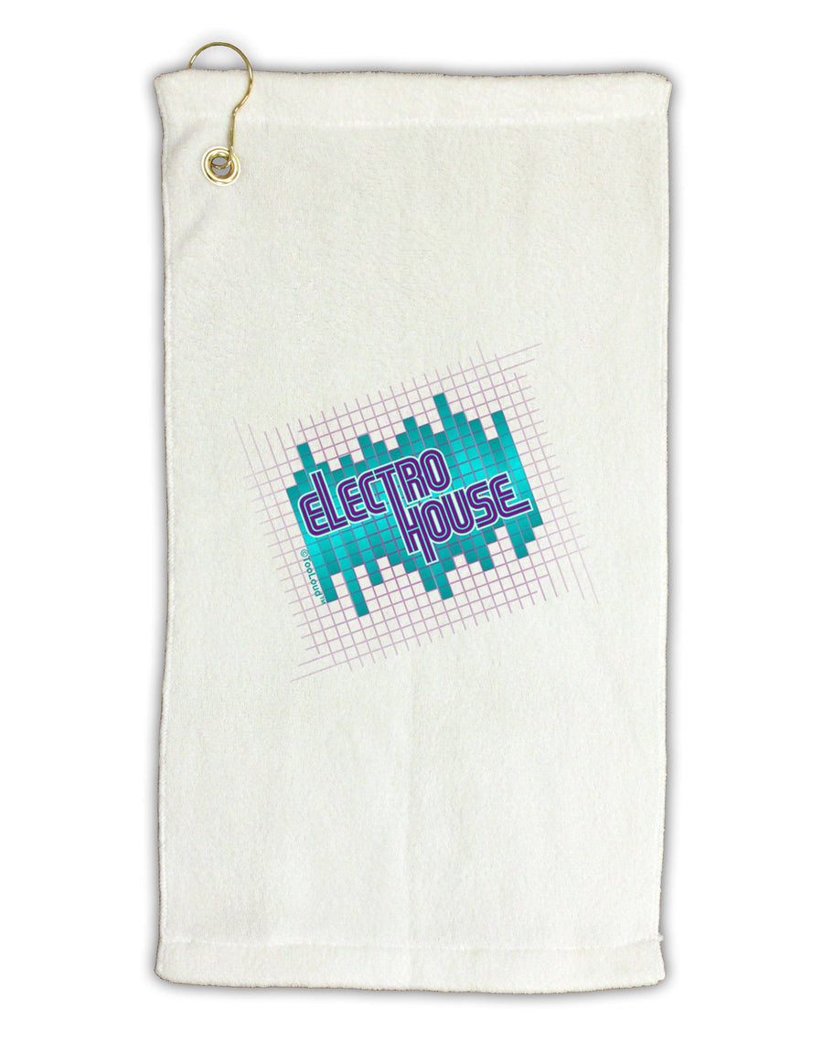 Electro House Equalizer Micro Terry Gromet Golf Towel 16 x 25 inch-Golf Towel-TooLoud-White-Davson Sales