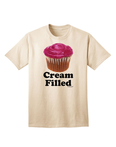 Elegant Cream-Filled Pink Cupcake Design Adult T-Shirt by TooLoud-Mens T-shirts-TooLoud-Natural-Small-Davson Sales