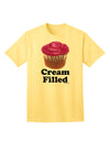 Elegant Cream-Filled Pink Cupcake Design Adult T-Shirt by TooLoud-Mens T-shirts-TooLoud-Yellow-Small-Davson Sales