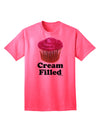 Elegant Cream-Filled Pink Cupcake Design Adult T-Shirt by TooLoud-Mens T-shirts-TooLoud-Neon-Pink-Small-Davson Sales