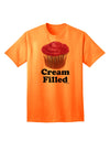 Elegant Cream-Filled Pink Cupcake Design Adult T-Shirt by TooLoud-Mens T-shirts-TooLoud-Neon-Orange-Small-Davson Sales