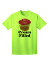 Elegant Cream-Filled Pink Cupcake Design Adult T-Shirt by TooLoud-Mens T-shirts-TooLoud-Neon-Green-Small-Davson Sales