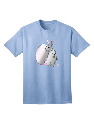 Elegant Easter Bunny and Egg Metallic - Silver Adult T-Shirt by TooLoud-Mens T-shirts-TooLoud-Light-Blue-Small-Davson Sales