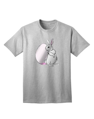 Elegant Easter Bunny and Egg Metallic - Silver Adult T-Shirt by TooLoud-Mens T-shirts-TooLoud-AshGray-Small-Davson Sales