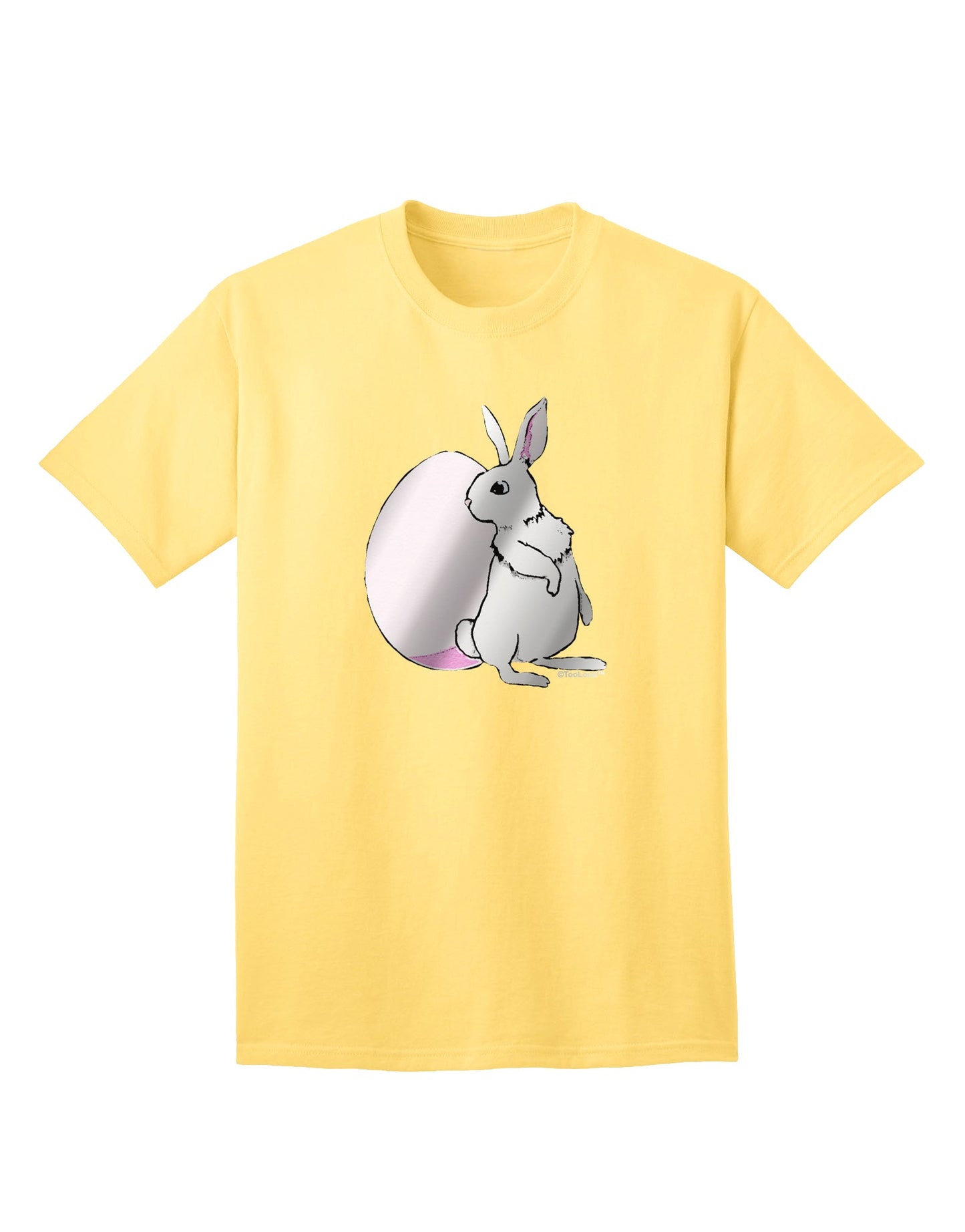 Elegant Easter Bunny and Egg Metallic - Silver Adult T-Shirt by TooLoud-Mens T-shirts-TooLoud-Yellow-Small-Davson Sales