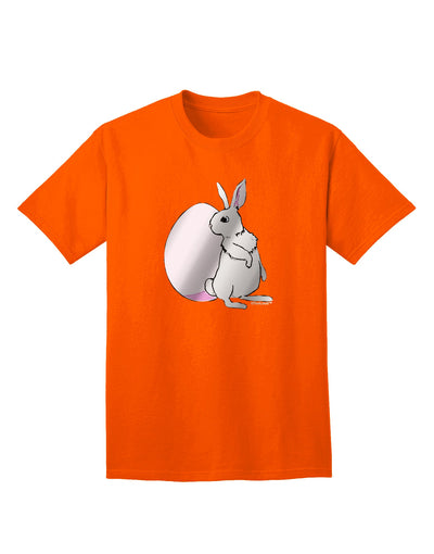 Elegant Easter Bunny and Egg Metallic - Silver Adult T-Shirt by TooLoud-Mens T-shirts-TooLoud-Orange-Small-Davson Sales