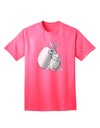 Elegant Easter Bunny and Egg Metallic - Silver Adult T-Shirt by TooLoud-Mens T-shirts-TooLoud-Neon-Pink-Small-Davson Sales