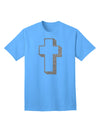 Elegant Glitter Silver Adult T-Shirt with a Simple Cross Design by TooLoud-Mens T-shirts-TooLoud-Aquatic-Blue-Small-Davson Sales