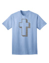 Elegant Glitter Silver Adult T-Shirt with a Simple Cross Design by TooLoud-Mens T-shirts-TooLoud-Light-Blue-Small-Davson Sales