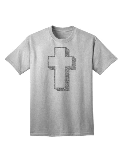 Elegant Glitter Silver Adult T-Shirt with a Simple Cross Design by TooLoud-Mens T-shirts-TooLoud-AshGray-Small-Davson Sales