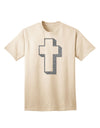 Elegant Glitter Silver Adult T-Shirt with a Simple Cross Design by TooLoud-Mens T-shirts-TooLoud-Natural-Small-Davson Sales