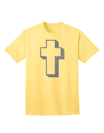 Elegant Glitter Silver Adult T-Shirt with a Simple Cross Design by TooLoud-Mens T-shirts-TooLoud-Yellow-Small-Davson Sales