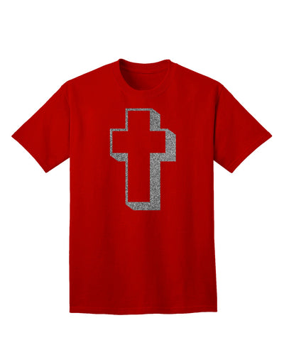 Elegant Glitter Silver Adult T-Shirt with a Simple Cross Design by TooLoud-Mens T-shirts-TooLoud-Red-Small-Davson Sales