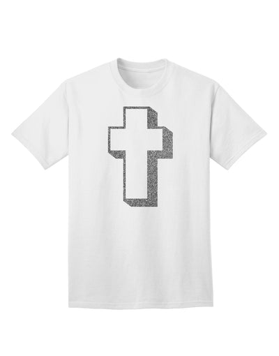 Elegant Glitter Silver Adult T-Shirt with a Simple Cross Design by TooLoud-Mens T-shirts-TooLoud-White-Small-Davson Sales