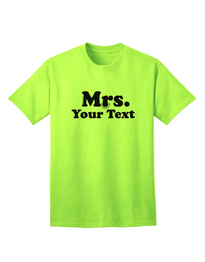 Elegant Personalized Mrs Adult T-Shirt: A Sophisticated Addition to Your Wardrobe by TooLoud-Mens T-shirts-TooLoud-Neon-Green-Small-Davson Sales