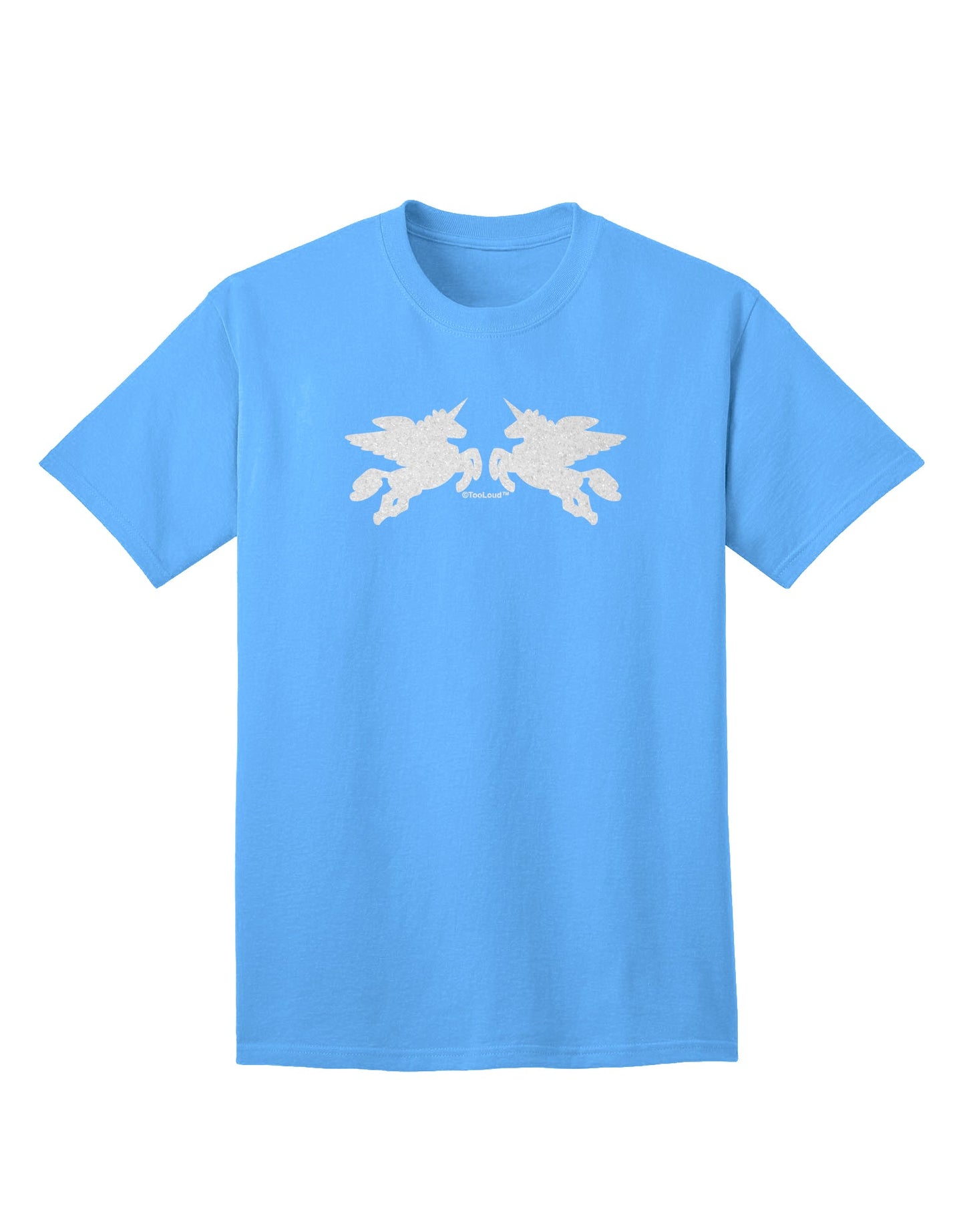 Elegant Unicorn Pegasus White Glitter Adult T-Shirt by TooLoud-Mens T-shirts-TooLoud-Aquatic-Blue-Small-Davson Sales