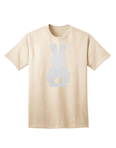 Elegant White Glitter Adult T-Shirt featuring a Charming Bunny Silhouette with Tail by TooLoud-Mens T-shirts-TooLoud-Natural-Small-Davson Sales